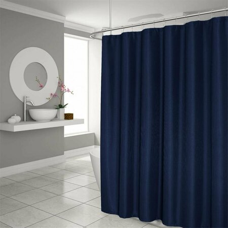 HOMEROOTS 72 x 70 x 1 in. Luxurious Navy Waffle Weave Shower Curtain 399720